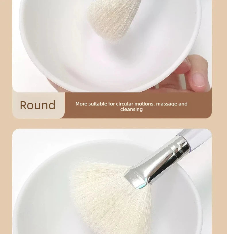 Facial Cleanser Brush Soft Face Massage Fan Wash Brush Pore Cleanning Exfoliating Beauty Face Mask Brush Portable Skin Care Tool Eagle Beacon
