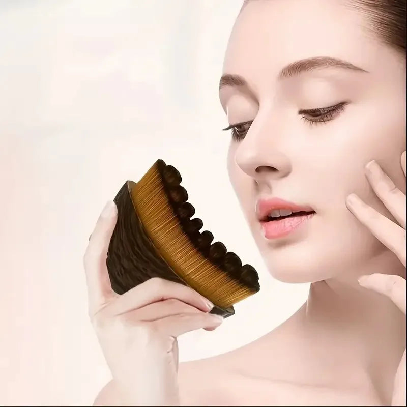 Portable Dry Facial Brush Soft Bristles Contoured Lymphatic Massage Tool Face Sculpting Device Home Spa Gentle Exfoliation Brush Eagle Beacon