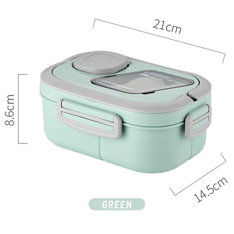 Portable Lunch Box Compartment Wheat Straw Bento Carrying Handle Box Reusable Tableware Containers Meal Snack Food Containers Eagle Aerie