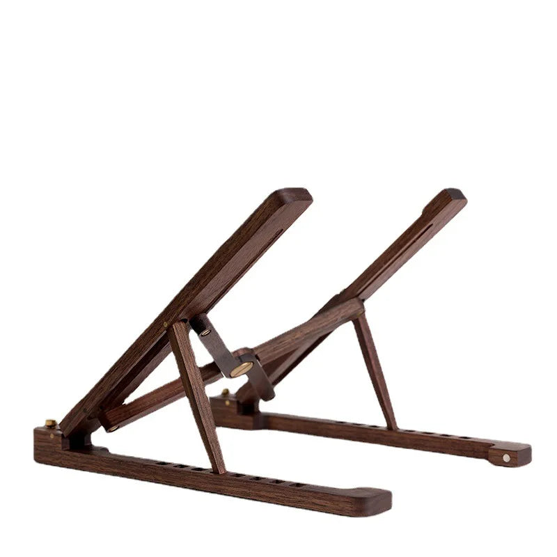 Wood Laptop Stand Foldable 8 Levels Height Adjustable Portable Notebook Holder Computer Support for MacBook Air Pro 11-17'' Eagle Beacon