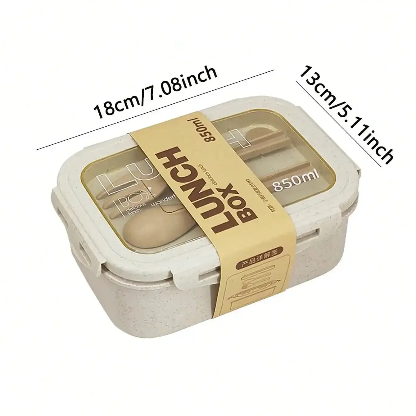 1pc-Tableware Lunch Box Can Be Microwave Heated, Wheat Straw Bento Box, Japanese Solid Color Square Sealed Lunch Box Eagle Aerie