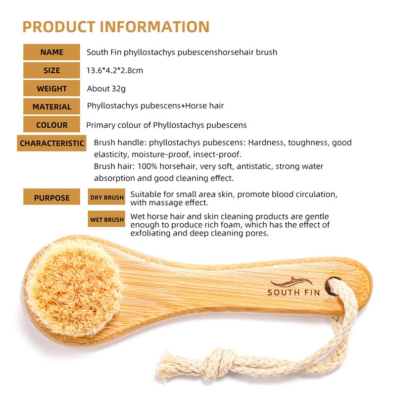 1Pc Beauty Skin Care Brush Face Cleansing Brush Soft Natural Bamboo Hair Facial Cleansing Massage Portable Wash Deep Clean Face Eagle Beacon