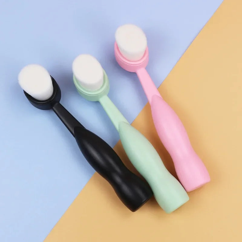 Facial Cleansing Brush Soft Bristles Manual Long Handle Flat Bottomed Standing Deep Face Cleaning Brush Limpieza Facial Skincare Eagle Beacon
