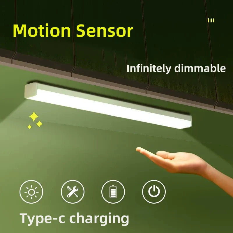 Motion Sensor Lamp Night Light Wireless LED USB Type C Rechargeable Lamp for Kitchen Cabinet Bedroom Wardrobe Staircase Lighting Eagle Beacon
