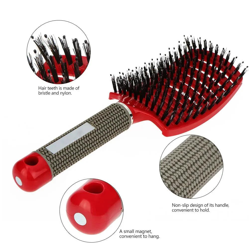 Hair Brush Scalp Massage Comb Hairbrush Bristle&Nylon Women Wet Curly Detangle Hair Brush for Salon Hairdressing Styling Tools Eagle Beacon