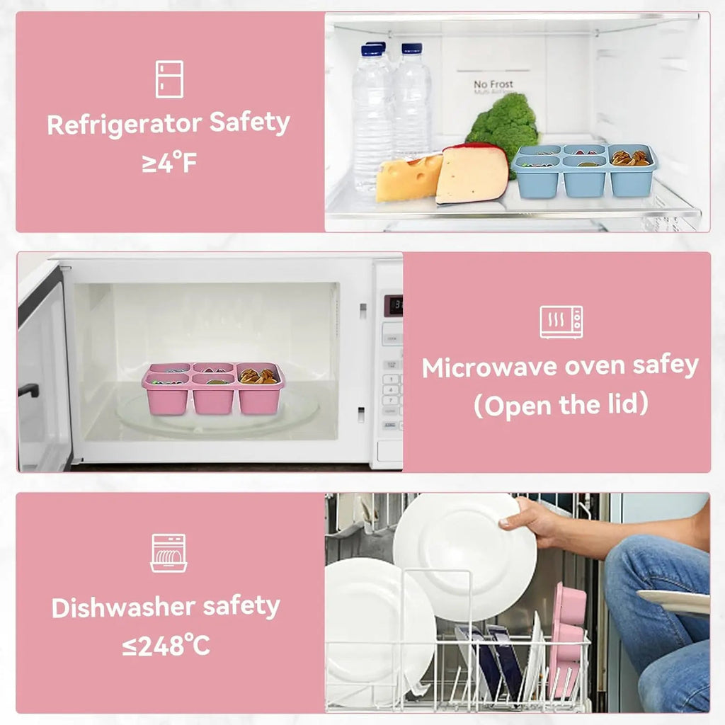 Bento Lunch Box with Reusable 5 Compartment Bento Box Microwave Compatible for Bento Snack Containers for Travel and Work Eagle Aerie