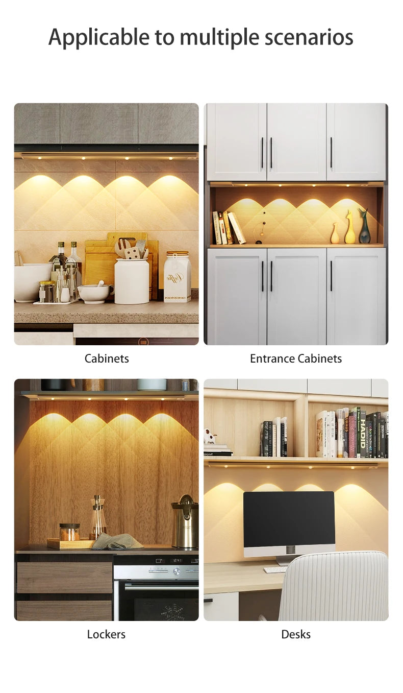 Motion Sensor Light LED Sensor Lamp Wireless Ultra Thin USB LED For Kitchen Cabinet Bedroom Wardrobe Indoor Lighting Night Light Eagle Beacon