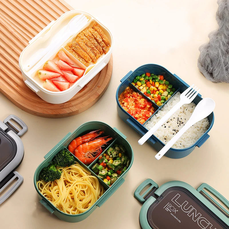 Single Double-layer Lunch Box Portable Compartment Fruit Food Box Microwave Lunch Box With Fork And Spoon Picnic Fresh Box Eagle Aerie