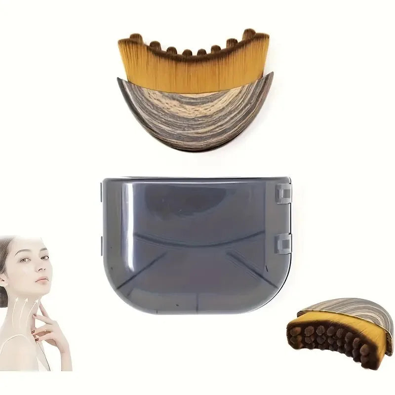 Portable Dry Facial Brush Soft Bristles Contoured Lymphatic Massage Tool Face Sculpting Device Home Spa Gentle Exfoliation Brush Eagle Beacon