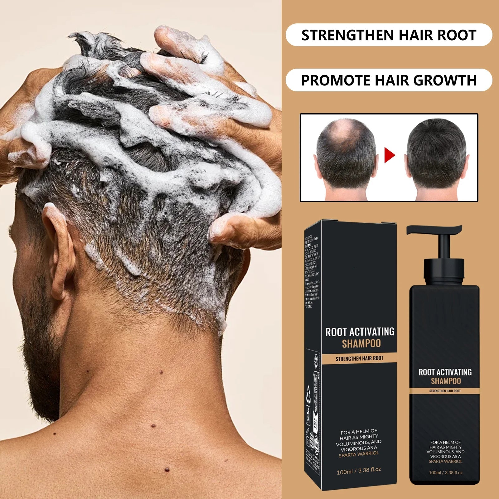 Hair Growth Shampoo for Men Strengthen Scalp Nourishing Anti Hair Loss Moisturizing Repairing Non-greasy Oil Control Clean 100ml Eagle Beacon