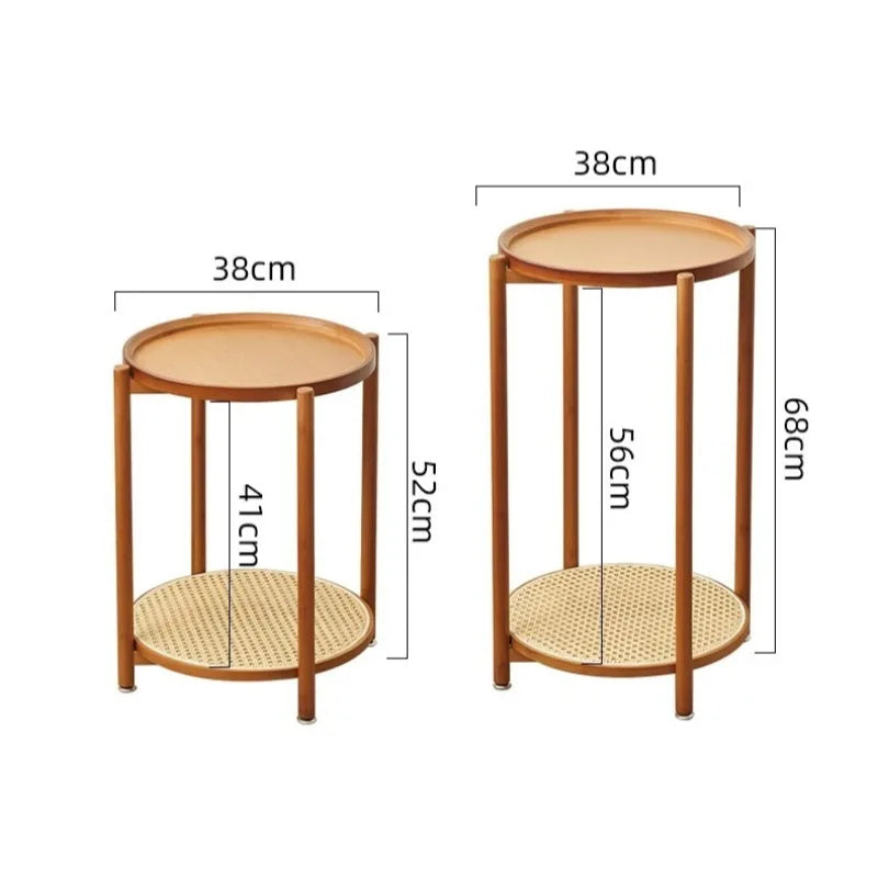 Eco-Friendly Bamboo Coffee Table -Sustainable Living Room Furniture Small Wicker Round Table in The Living Room Next To The Sofa Eagle Aerie