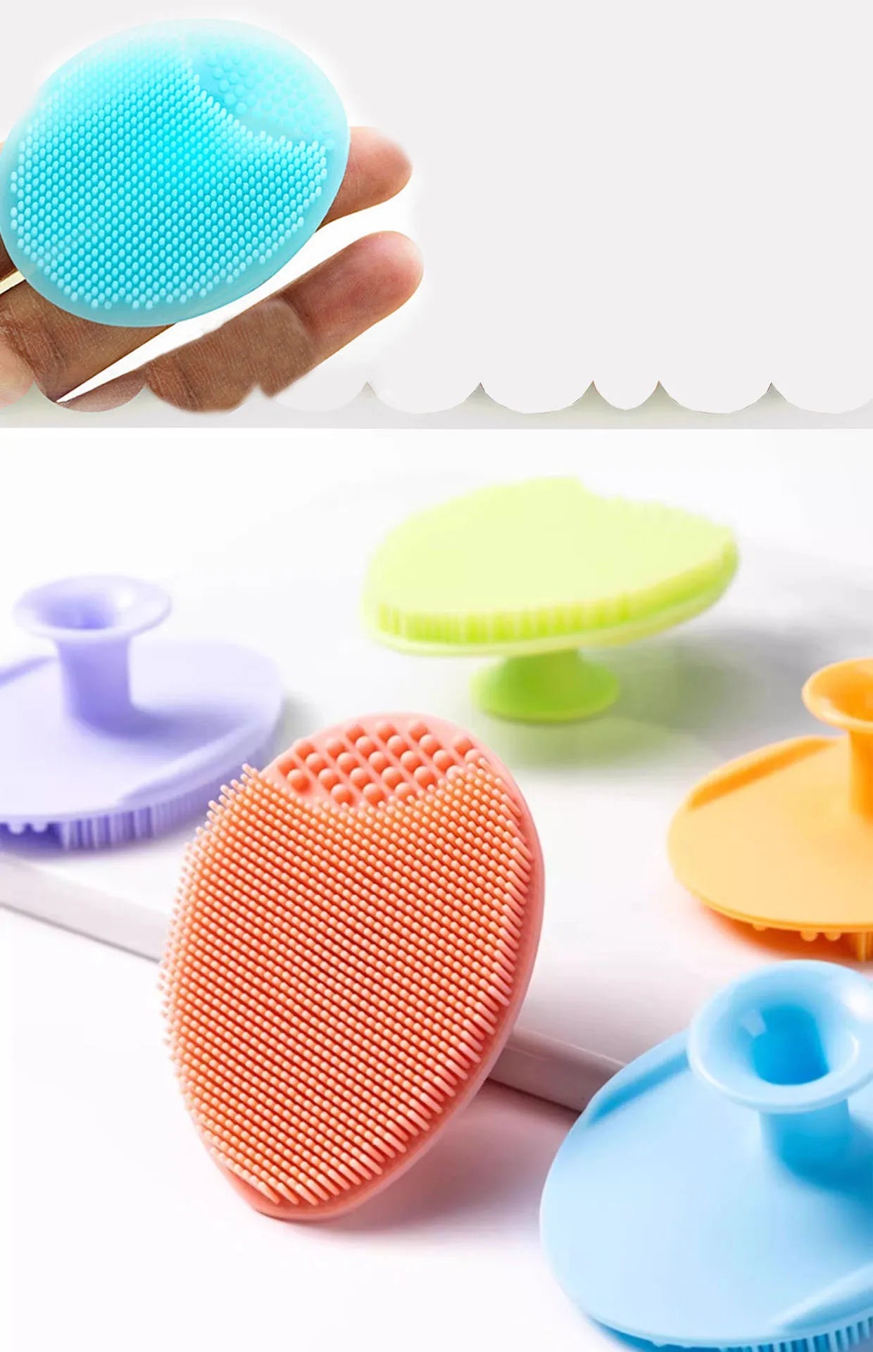 5/20 Pcs Portable Facial Cleansing Brush Deep Cleansing Skin Exfoliating Pore Removing Soft Silicone Brush Face Cleansing Brush Eagle Beacon