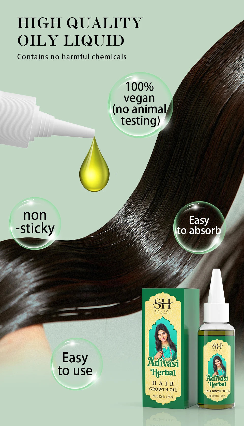 Ayurvedic Hair Growth Oil India Adivasi Organic Hair Growth Serum Anti Hair Loss Fast Regrowth Thicken Oils Hair Growth Products Eagle Beacon
