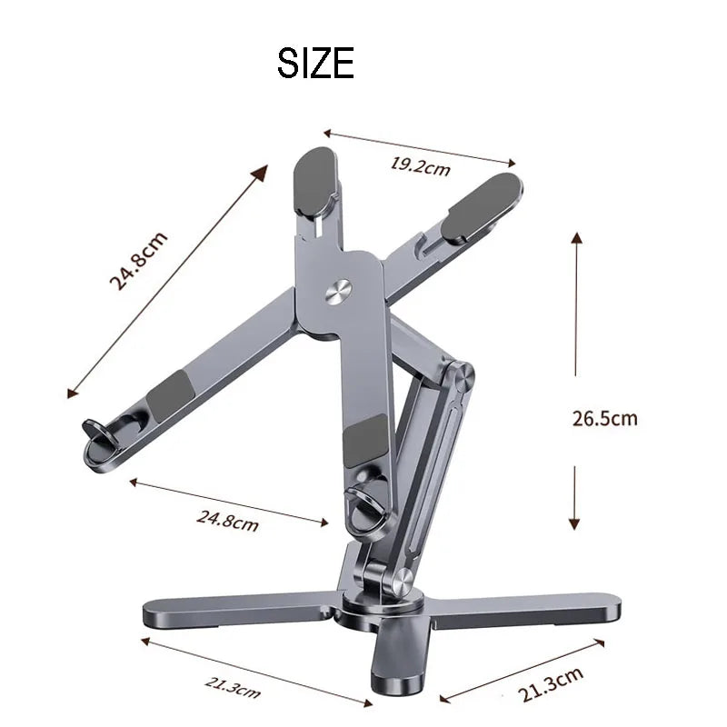Foldable Laptop Stand 360°Rotation Notebook Table Adjustable Aluminum Alloy Holder Portable X Type Bracket for 10-17 inch Laptop Eagle Beacon