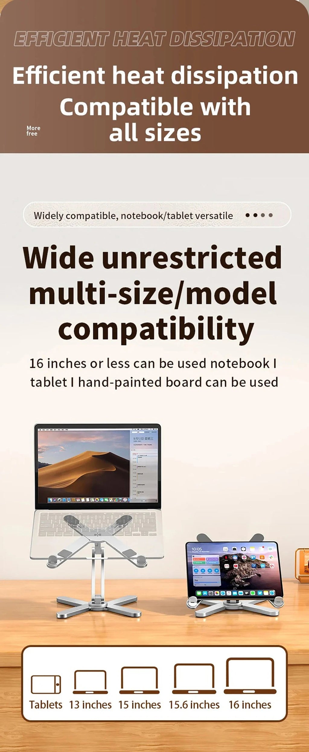 Foldable Laptop Stand 360°Rotation Notebook Table Holder Aluminum Alloy Portable Book Tablet Bracket Open-ended Heat Dissipation Eagle Beacon