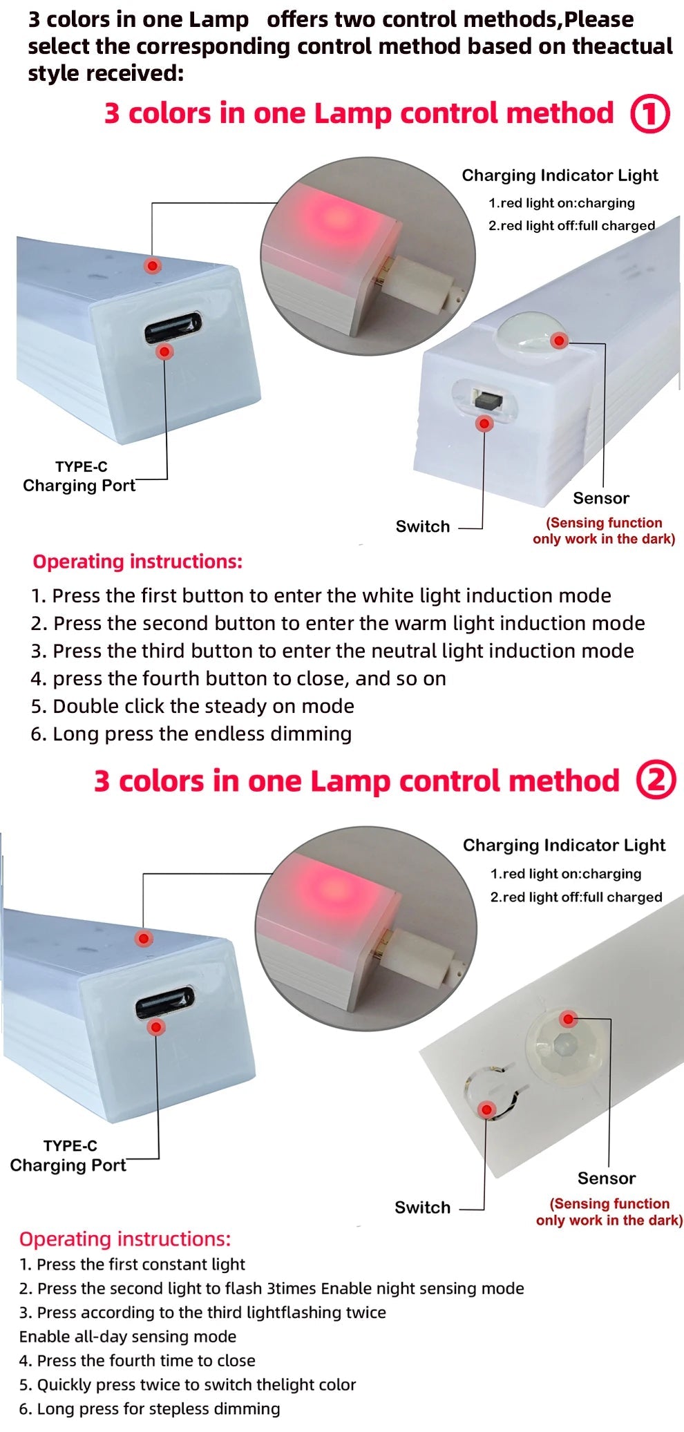 Motion Sensor Lamp Night Light Wireless LED USB Type C Rechargeable Lamp for Kitchen Cabinet Bedroom Wardrobe Staircase Lighting Eagle Beacon