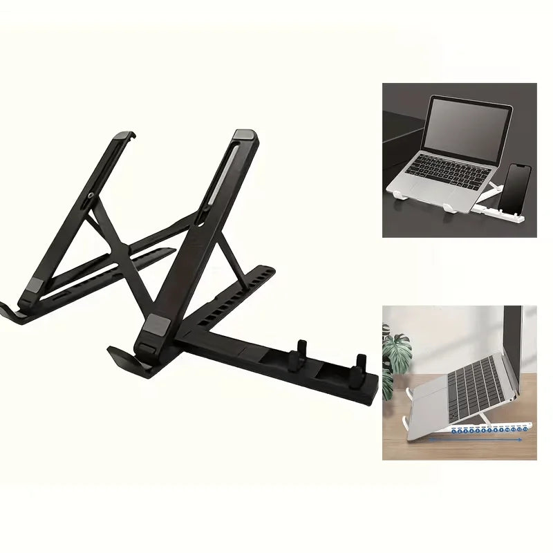 Adjustable, Foldable, Portable Laptop Stand Designed for Heat Dissipation, Slip Resistance, and Storage Eagle Beacon