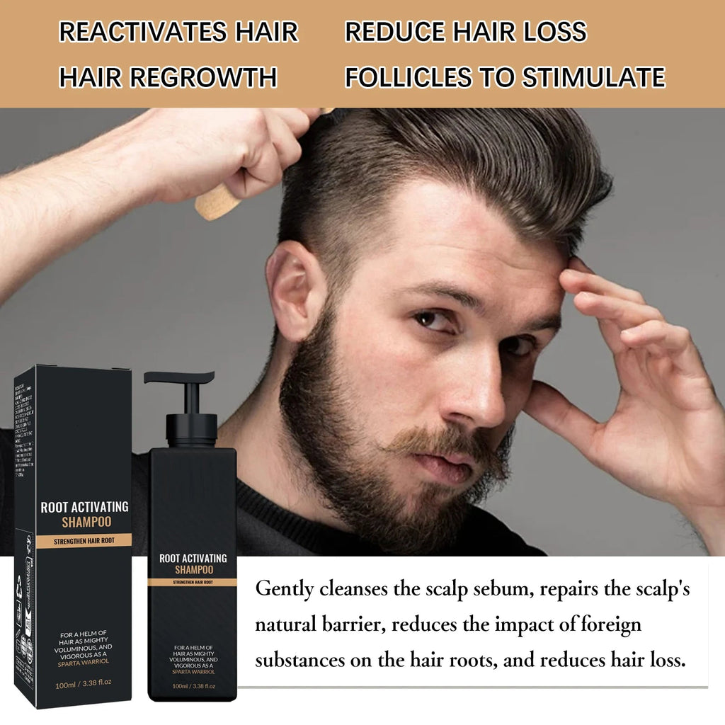 Hair Growth Shampoo for Men Root Activator Strengthening Moisturizing Gently Cleanse Repair Improve Volume Thinning Hair Shampoo Eagle Beacon