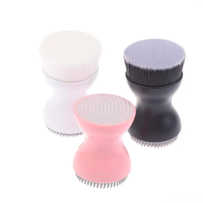 Double-Sided Mini Manual Facial Cleansing Brush Silicone Massage Face Brush Soft Bristles Handheld Cleaning Device Pore Cleaner Eagle Beacon
