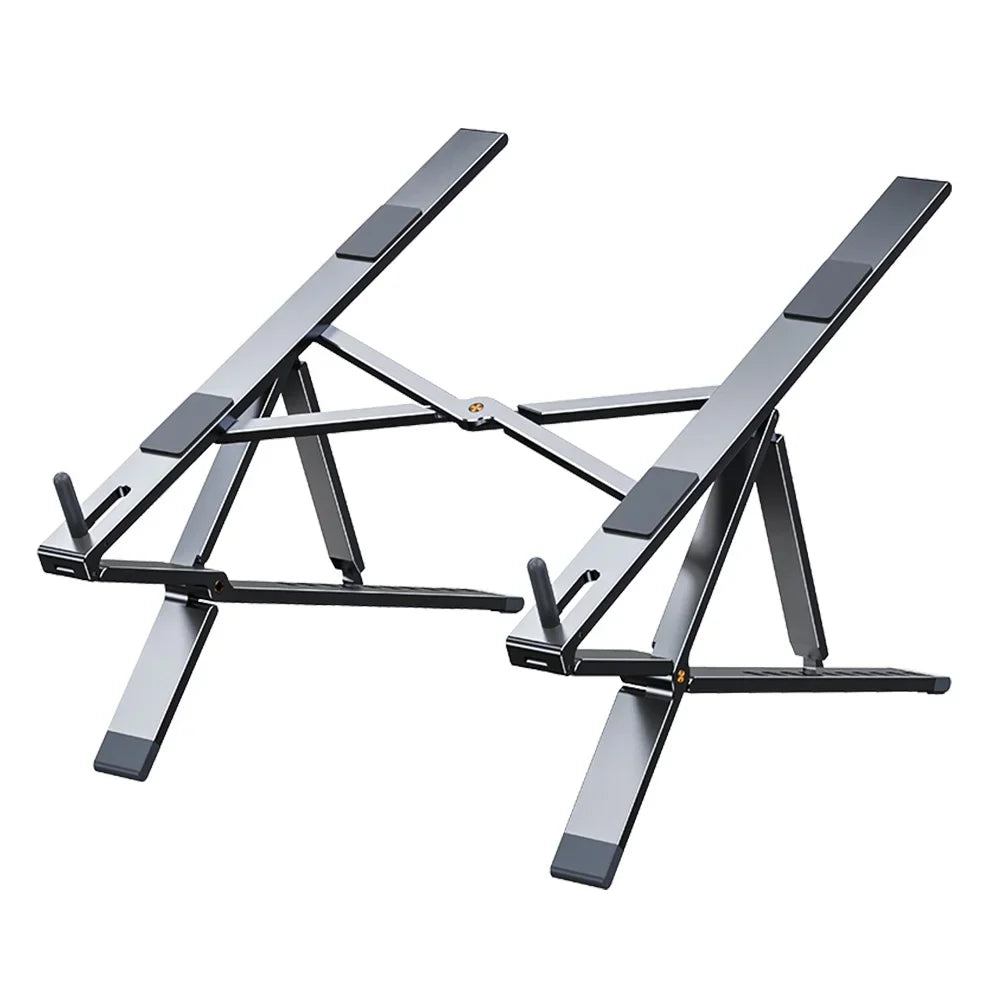 Oatsbasf Foldable Laptop Stand for Desk with Hidden Phone Stand For MacBook Pro Air Hp Tablet Adjustable Height Notebook Holder Eagle Beacon