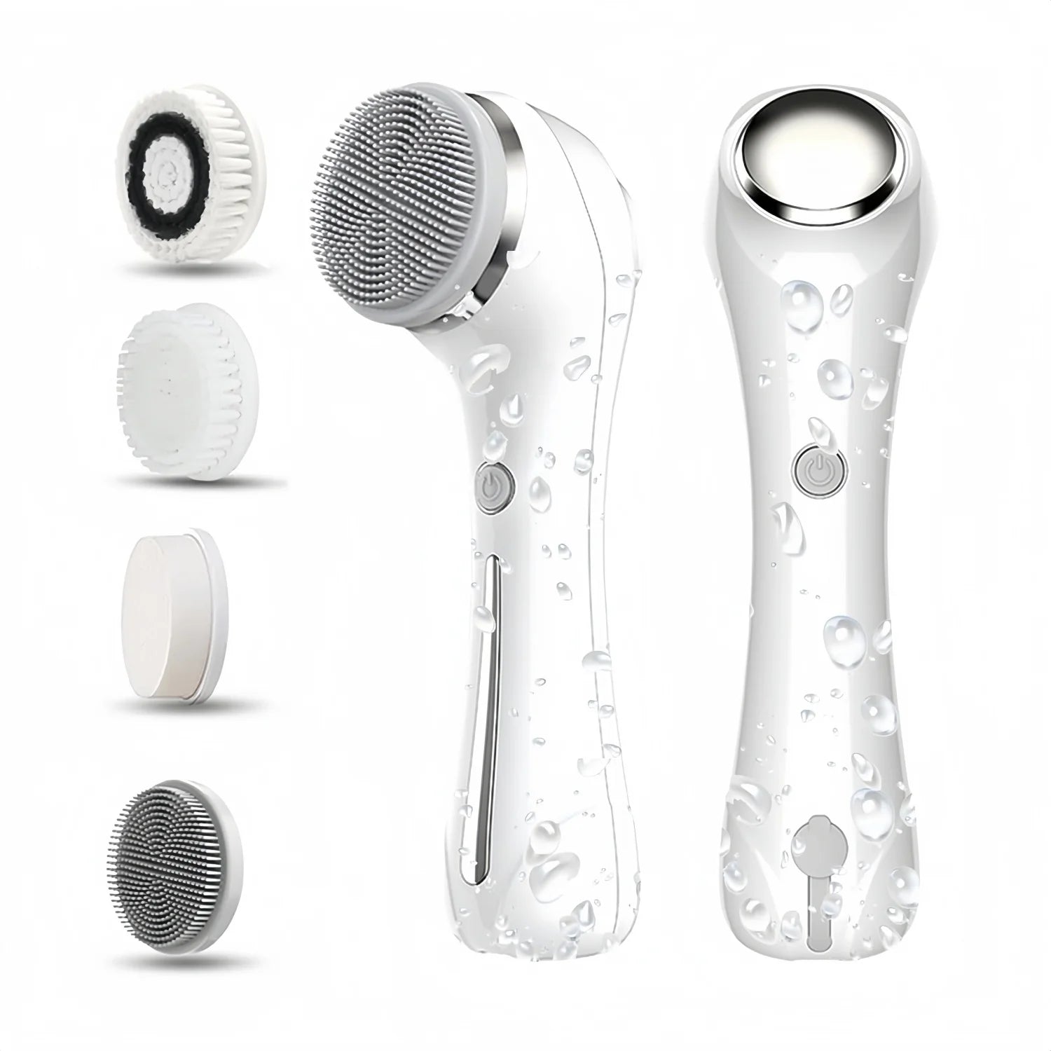 Facial Cleansing Brush, 2 in 1 Waterproof IPX7 Facial Spin Scrubber Set with 4 Brush Heads, Rechargeable Exfoliating Face Brush Eagle Beacon