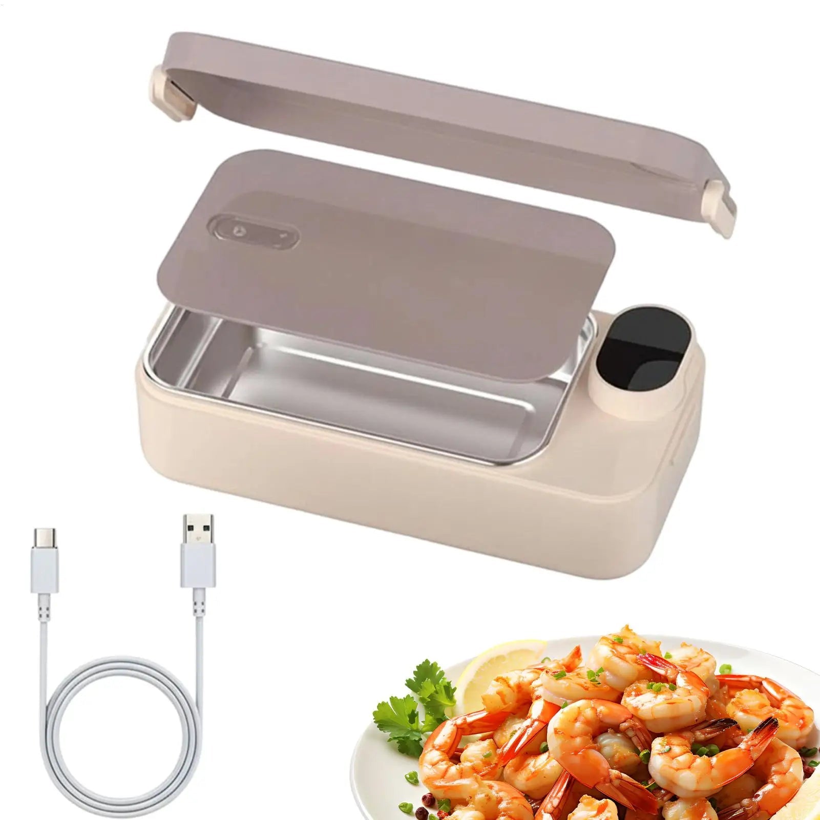 Rechargeable Electric Heated Lunch Box Portable Food Warmer Stainless Steel Container for Kids Adults Office Work School Travel Eagle Aerie