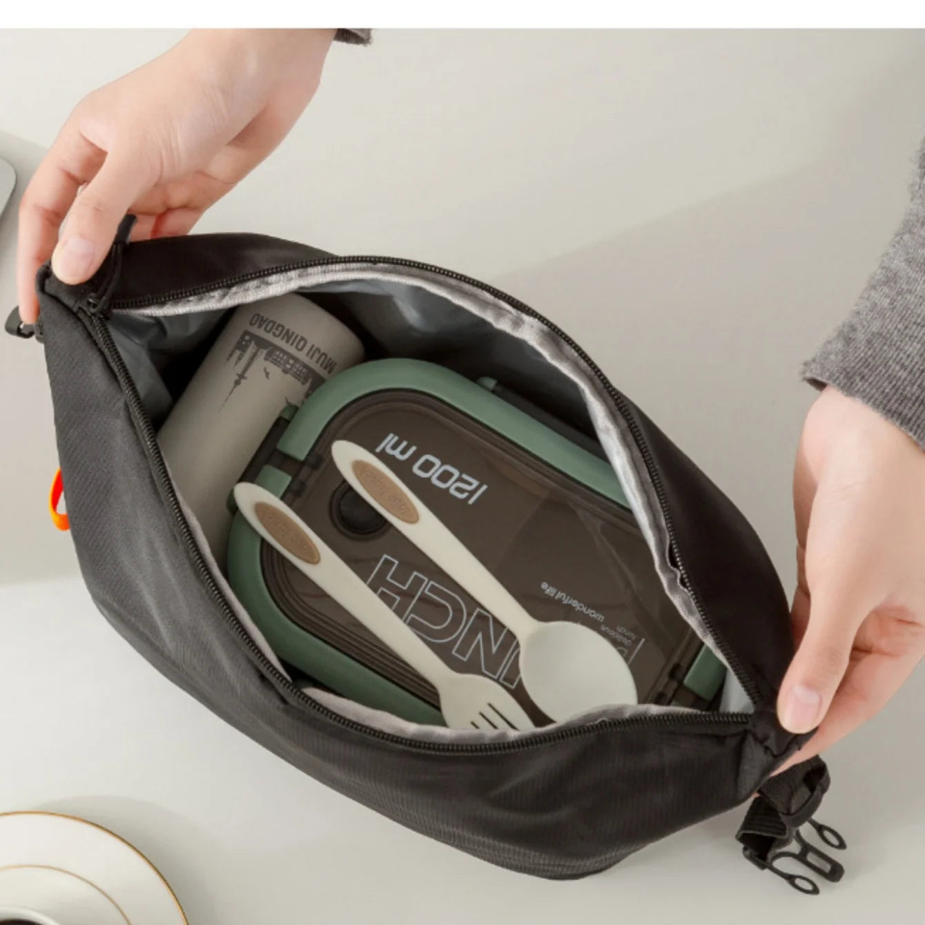 Lunch Bag Insulated Lunch Box, Small Leakproof Cooler Food Lunch Containers Reusable High Capacity Bags for Work, Travel Eagle Aerie