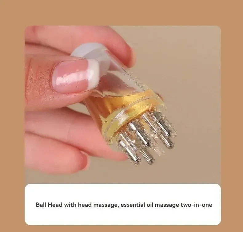 Scalp Applicator Hair Regrowth & Styling Solution Guide Comb Hexagon Head Oil Roller Ball Massage Comb Massage Relaxation Tools Eagle Beacon