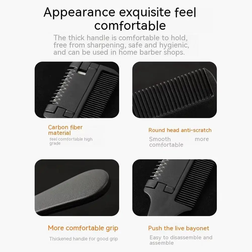 Haircut Brush With Razor Blades Haircut Comb Shaving Hair Trimmer Cutting Thinning Tools Barbershop Hairs Salon Styling Tools Eagle Beacon