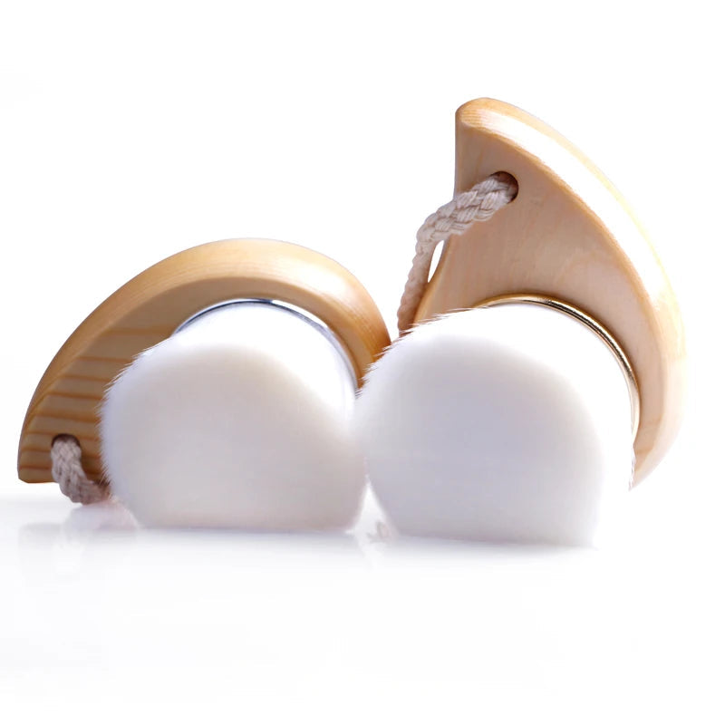 Facial Cleansing Brush, Wooden Handle Soft Bristle Face Brush, Cleaning Device, Soft Bristle Manual Multi-Bristle Brush Eagle Beacon