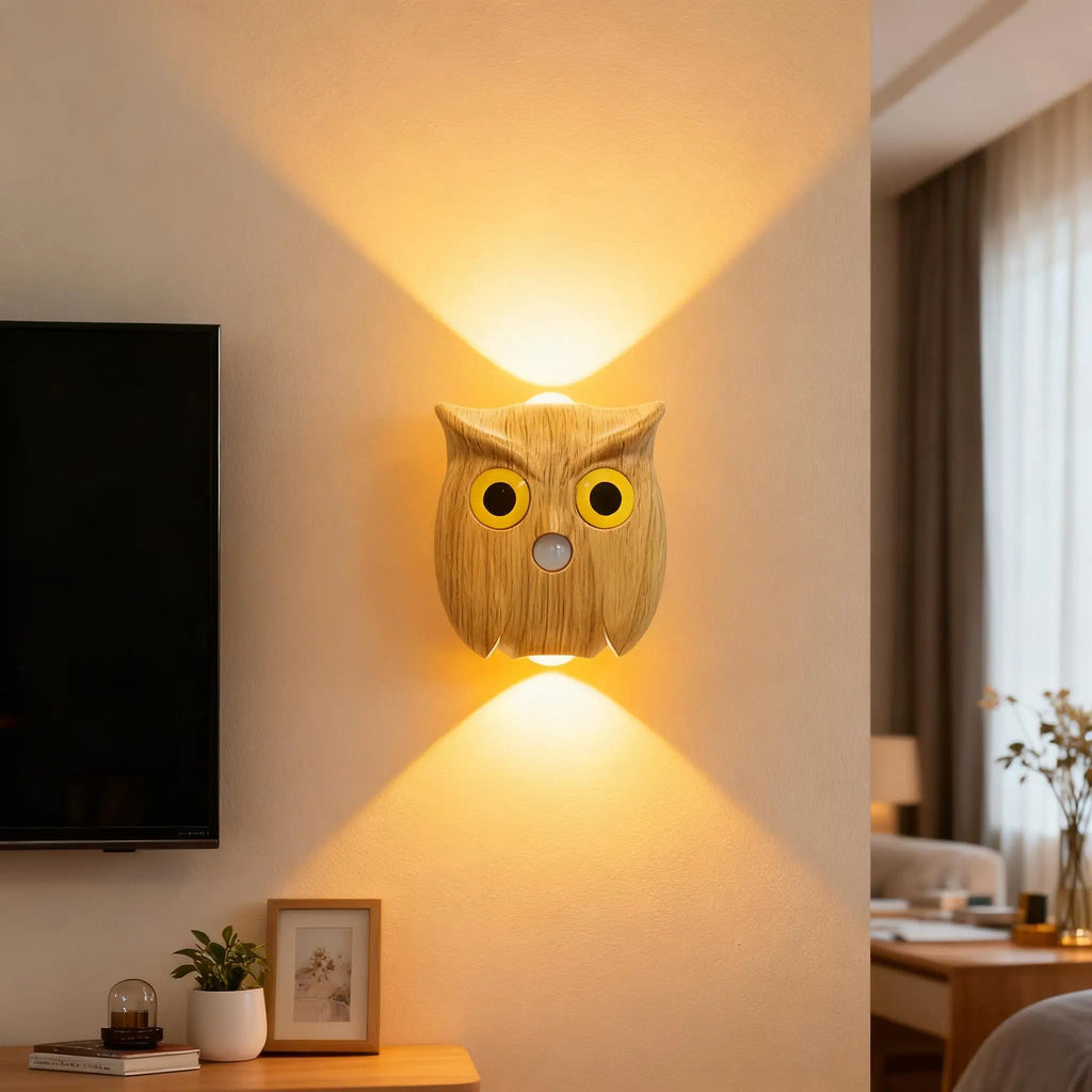Motion Sensor Night Light USB Charging Cute Owl Lamp Indoor AUTO On/Off Magnetic Base for Cupboard Stair Hallway Bedroom Closet Eagle Beacon