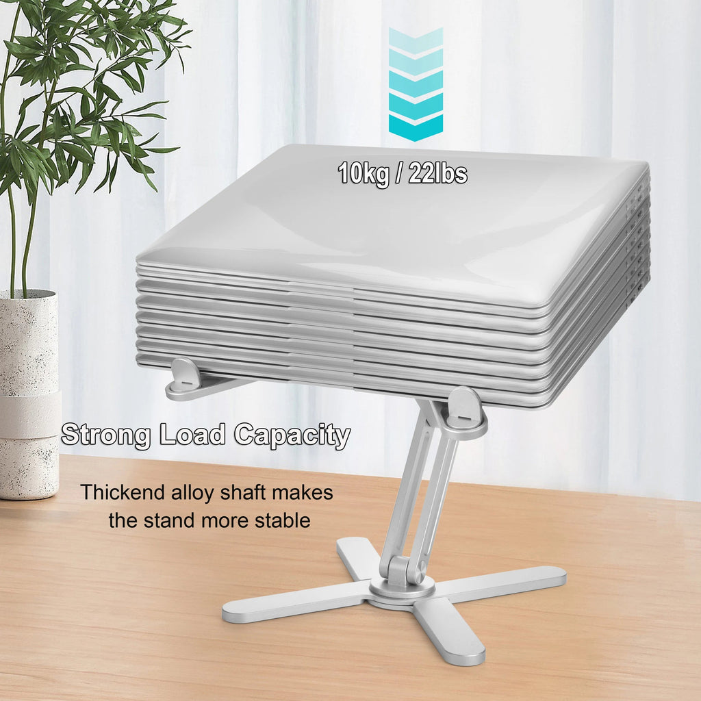 Foldable Laptop Stand 360°Rotation Notebook Table Adjustable Aluminum Alloy Holder Portable X Type Bracket for 10-17 inch Laptop Eagle Beacon