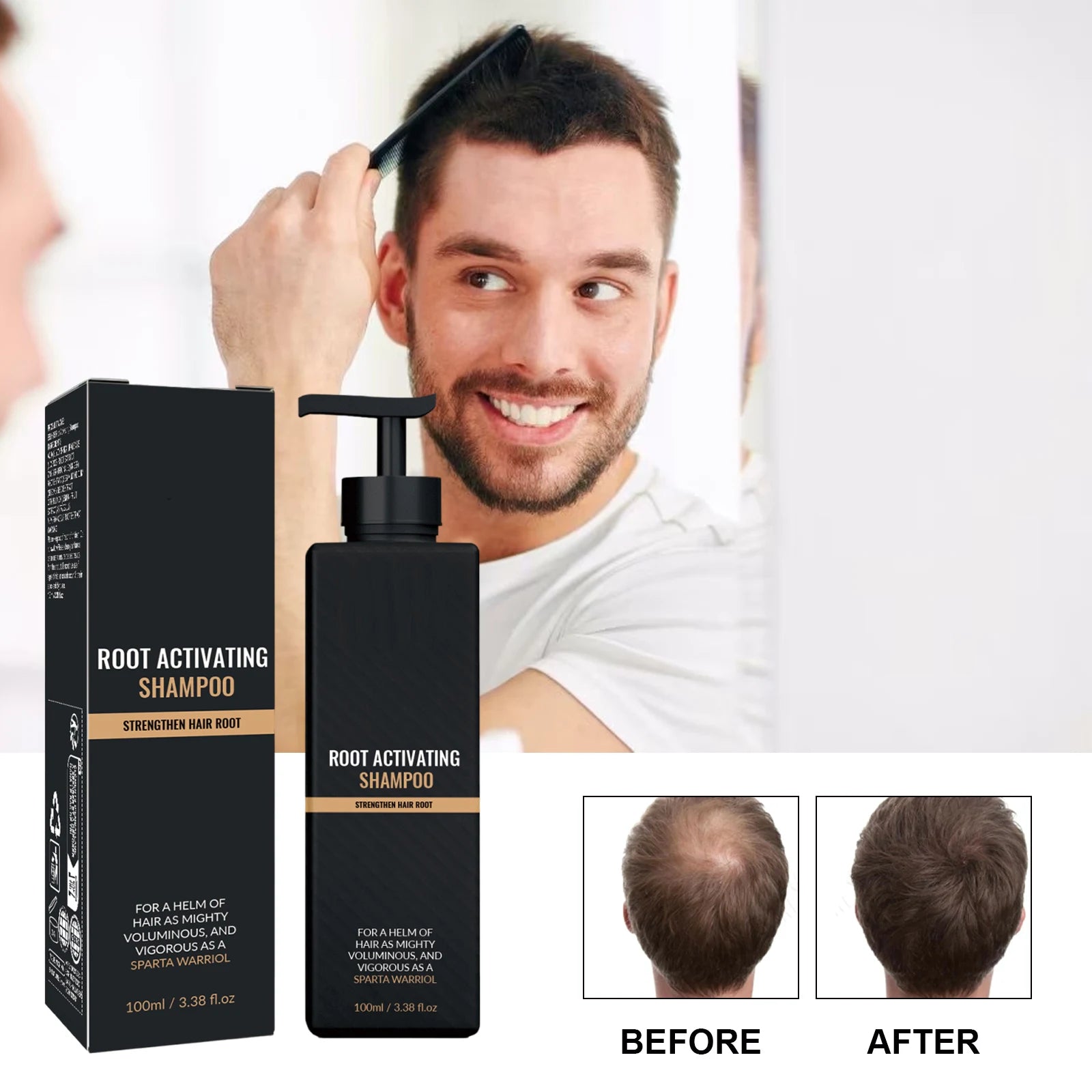 Hair Growth Shampoo for Men Strengthen Scalp Nourishing Anti Hair Loss Moisturizing Repairing Non-greasy Oil Control Clean 100ml Eagle Beacon