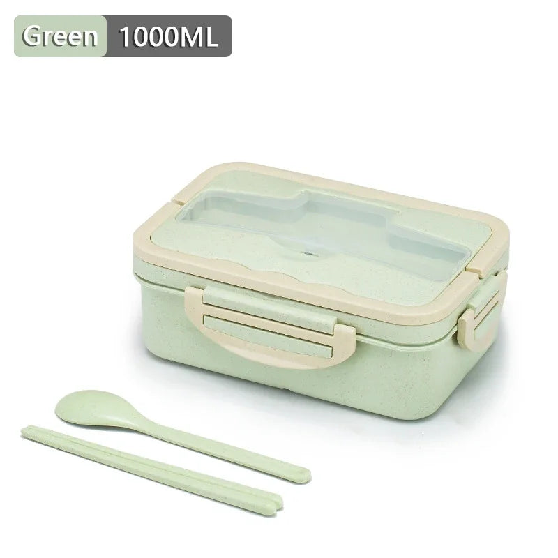 Lunch Box, 3 Compartment Sealed Bento Box and Cutlery Set Lunch Boxes for Kid Adult, Suitable for Microwave and Dishwasher Eagle Aerie