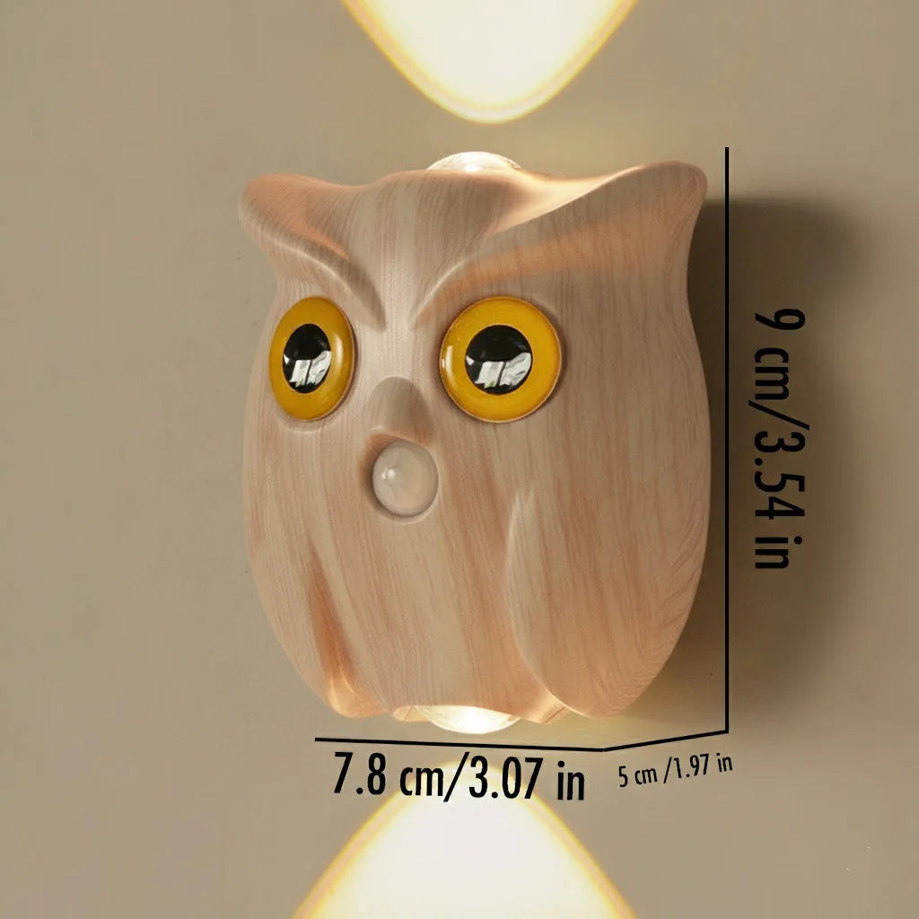 Motion Sensor Night Light USB Charging Cute Owl Lamp Indoor AUTO On/Off Magnetic Base for Cupboard Stair Hallway Bedroom Closet Eagle Beacon