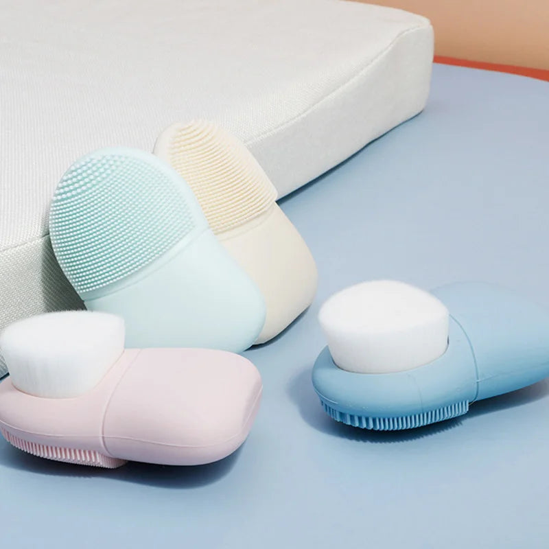 Double Sided Silicone Facial Cleansing Brush Manual Massage Facial Cleanser Brush Soft Bristles Deep Cleaning Exfoliator Tool Eagle Beacon