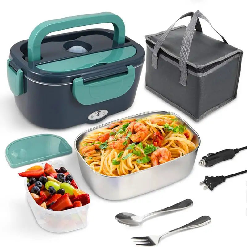 Electric Lunch Box for Adults, 80W Heated Lunch Box Portable Food Warmer Lunch Box for Work/Men/Car/TrucLeakproof 2 Compartments Eagle Aerie