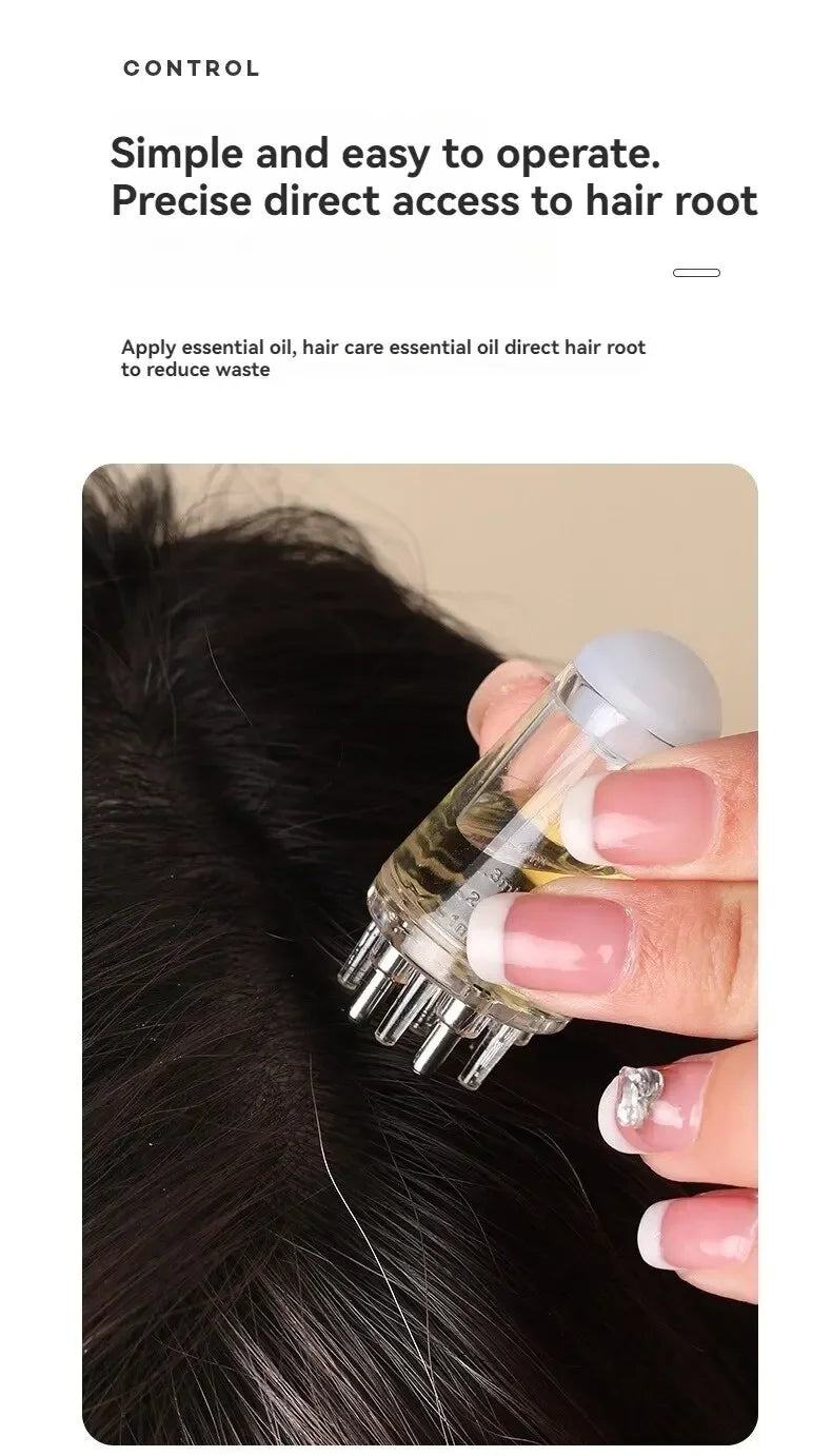 Scalp Applicator Hair Regrowth & Styling Solution Guide Comb Hexagon Head Oil Roller Ball Massage Comb Massage Relaxation Tools Eagle Beacon