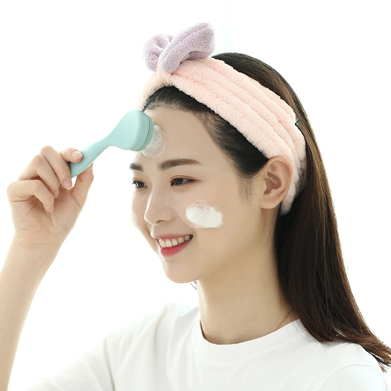 Double Sided Silicone Facial Cleanser Brush Soft Hair Face Massage Wash Brush Blackhead Remover Portable Skin Care Tool Eagle Beacon