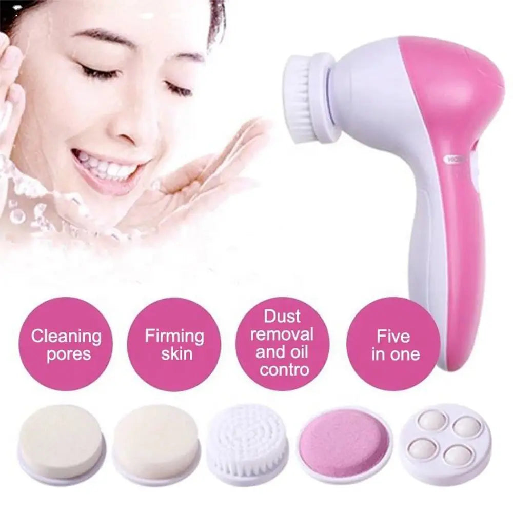 Electric Facial Cleaner 5 IN 1 Face Cleansing Brush Wash Machine Spa Skin Care Massager Blackhead Cleaning Facial Cleanser Tools Eagle Beacon