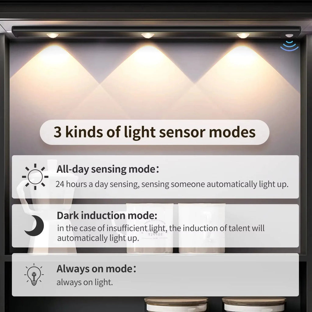 Motion Sensor Light LED Sensor Lamp Wireless Ultra Thin USB LED For Kitchen Cabinet Bedroom Wardrobe Indoor Lighting Night Light Eagle Beacon
