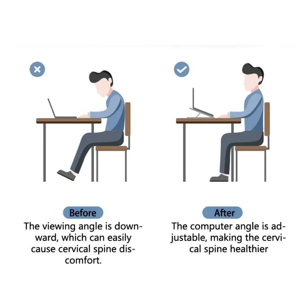 Foldable Laptop Cooler Stand Portable Stand With Fans Laptop Desktop Bracket Stable Adjustable Stand Folding Laptop Stand Eagle Beacon