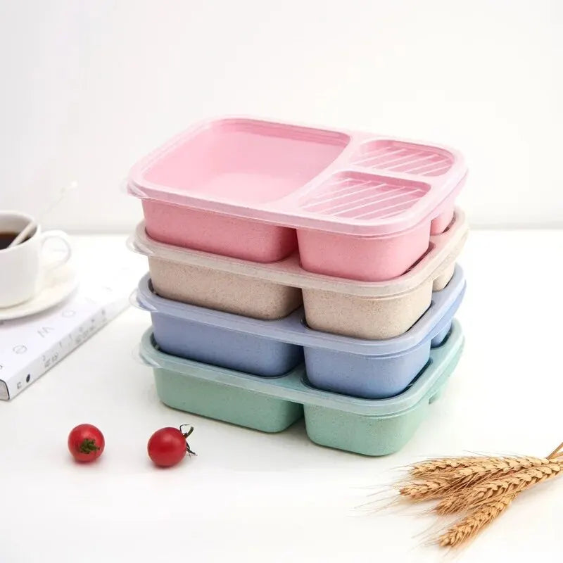 Wheat Straw Lunch Box Divided Into Compartments Insulated Lunch Box With Lid Square Lunch Box Portable Lunch Box Eagle Aerie