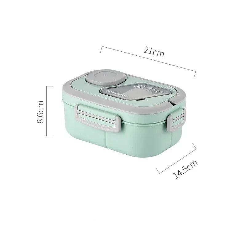 1200ML Portable Lunch Box Reusable Double Layer Compartment Bento Box Carrying Handle Outdoor Camping Meal Snack Food Containers Eagle Aerie