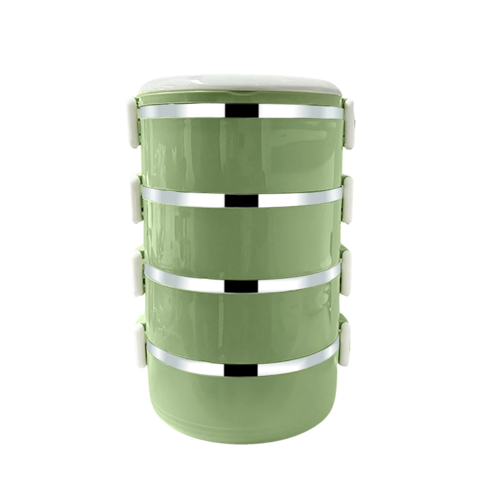 1 set of 4-layer lunch boxes, stainless steel insulated bucket lunch boxes, stackable bento boxes, used for lunch and camping Eagle Aerie
