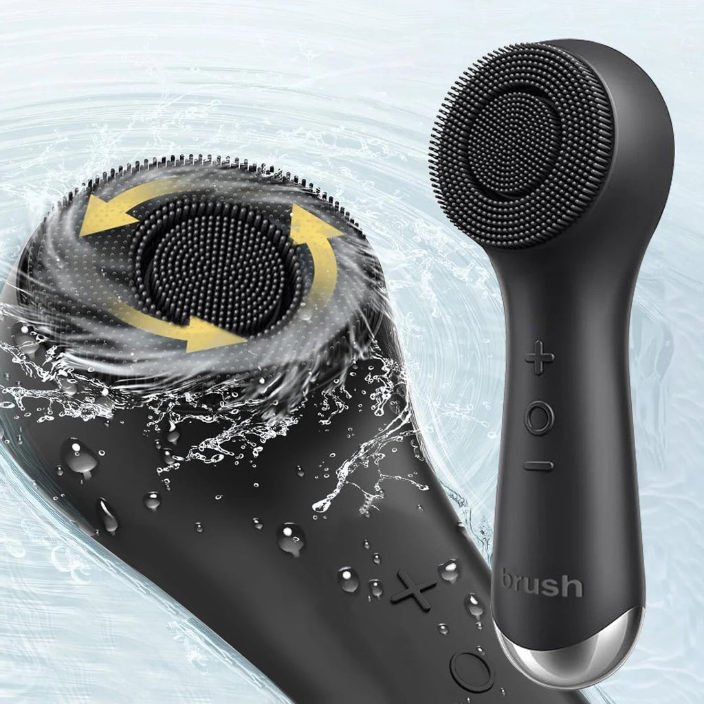 Facial silicone cleansing brush with dual rotation and vibration modes, facial vibration massage, USB charging facial brush Eagle Beacon