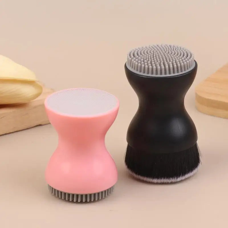 Double-Sided Mini Manual Facial Cleansing Brush Silicone Massage Face Brush Soft Bristles Handheld Cleaning Device Pore Cleaner Eagle Beacon