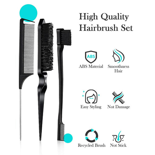 6 Pieces/set Of Hair Tools Set, Professional Hair Gel Spray Bottle, Edge Control Brush, Mouse Tail Comb, Knitting Tools Eagle Beacon