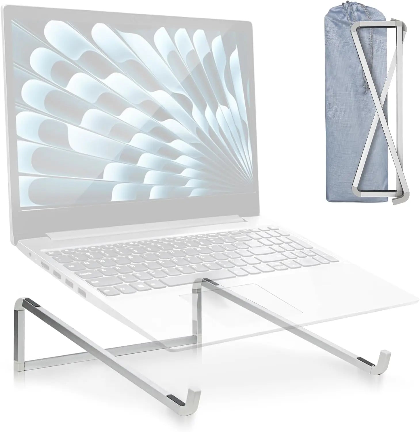 A Foldable Laptop Stand Suitable for Desktops, A Universal Laptop Ventilation Stand in Silvery Eagle Beacon