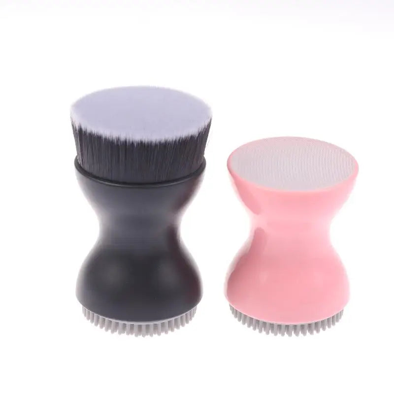 Double-Sided Mini Manual Facial Cleansing Brush Silicone Massage Face Brush Soft Bristles Handheld Cleaning Device Pore Cleaner Eagle Beacon